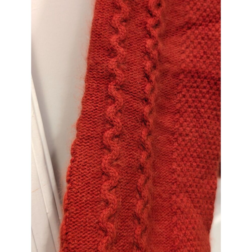 Carole Little Vintage Chunky Knit Sweater Burnt Orange Rust Med Cozycore Angora - Picture 8 of 13